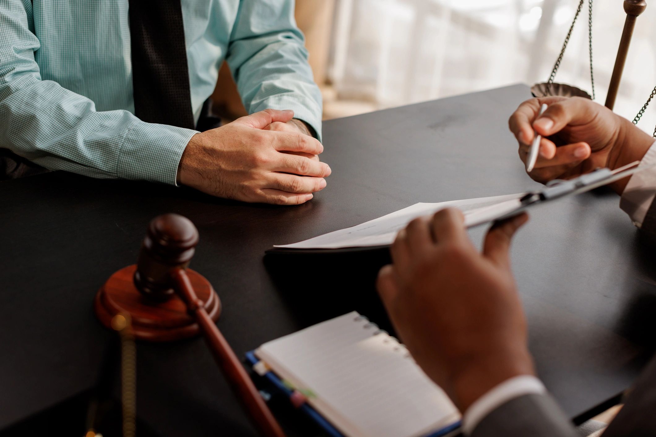 Professional law firm meeting